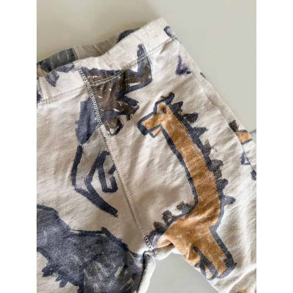 Zara Baby Mustard Tee & Dino Jogger Set - 6-9 Months